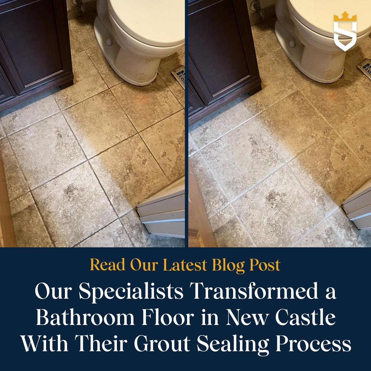 Our Specialists Transformed a Bathroom Floor in New Castle With Their Grout Sealing Process